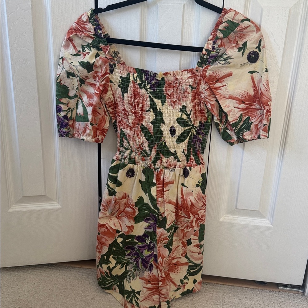 Floral Puff Sleeve Romper